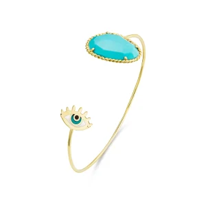 OPEN TURQUOISE EVIL EYE BANGLE