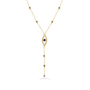 EVIL EYE SAPPHIRE DROP NECKLACE