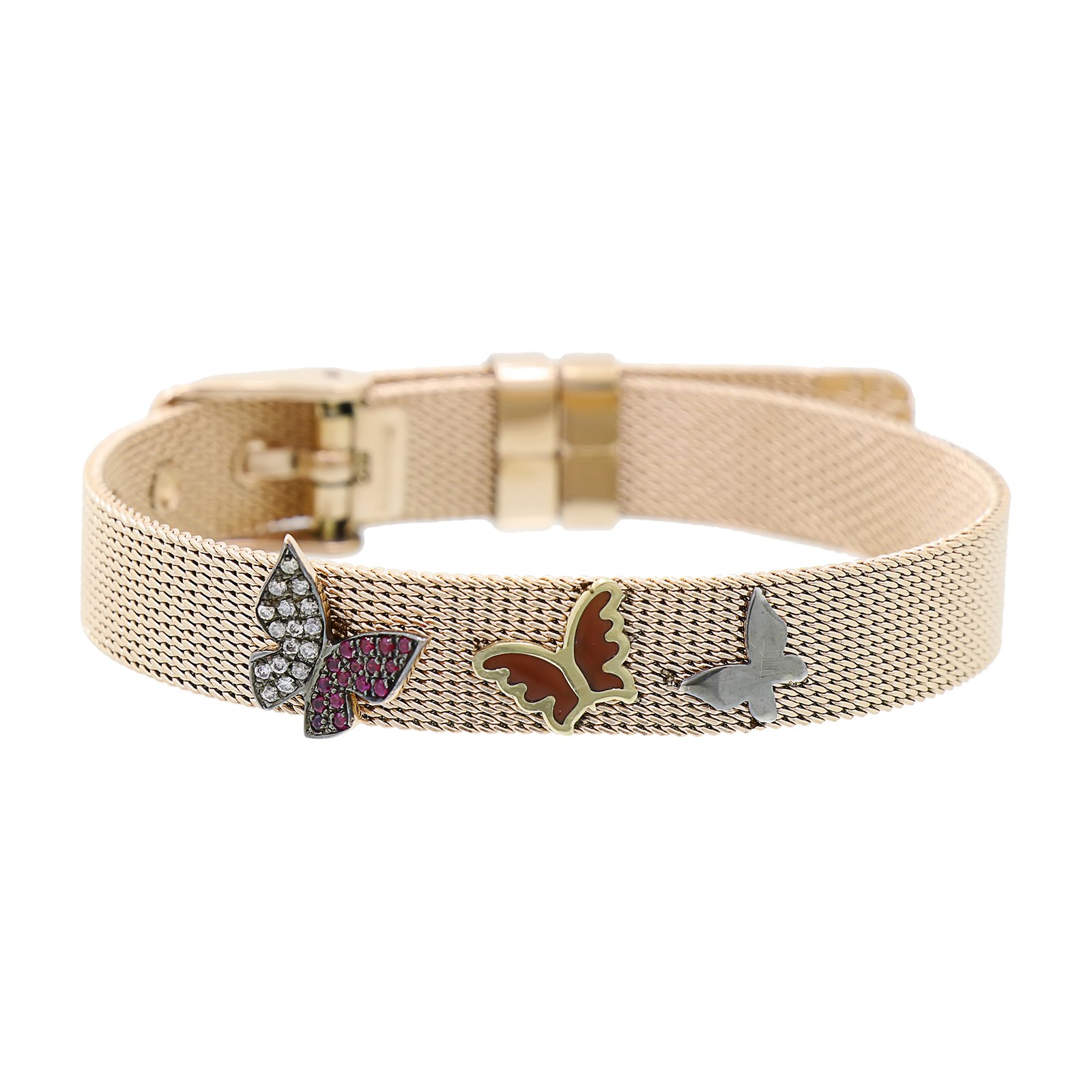 Diamond Butterflies Belted Bracelet