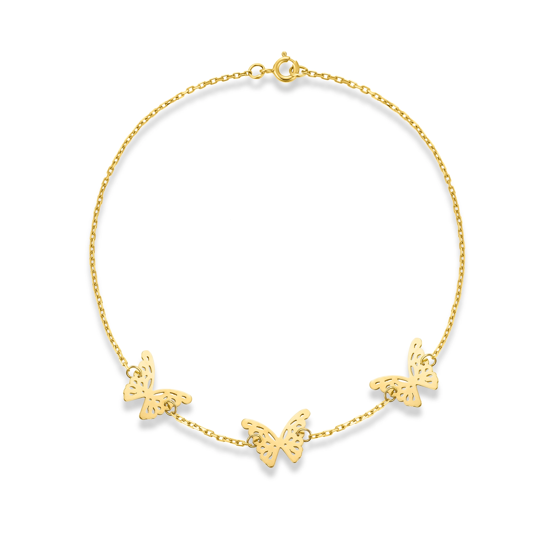 THREE BUTTERFLIES GOLD BRACELET