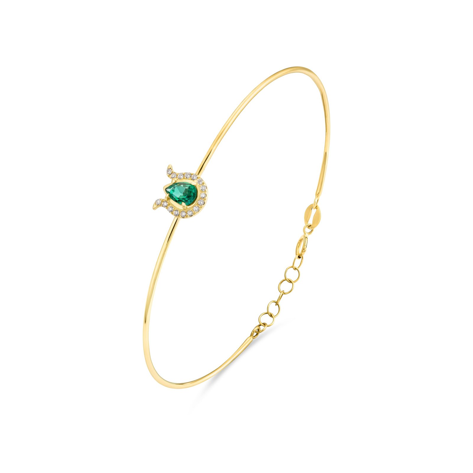 EMERALD LOTUS SLIM BANGLE