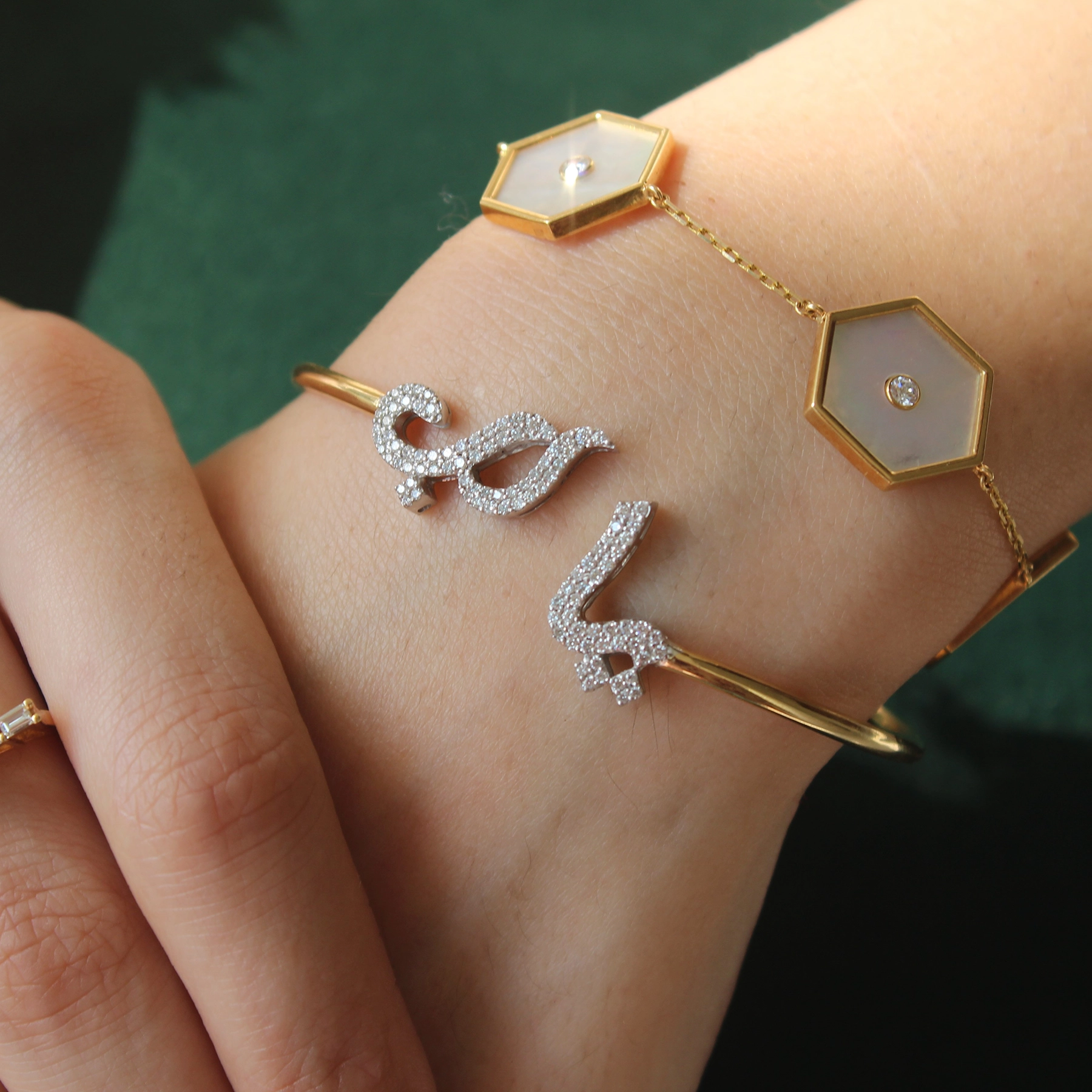 CALLIGRAPHY DIAMOND PAVE BANGLE - Image 2