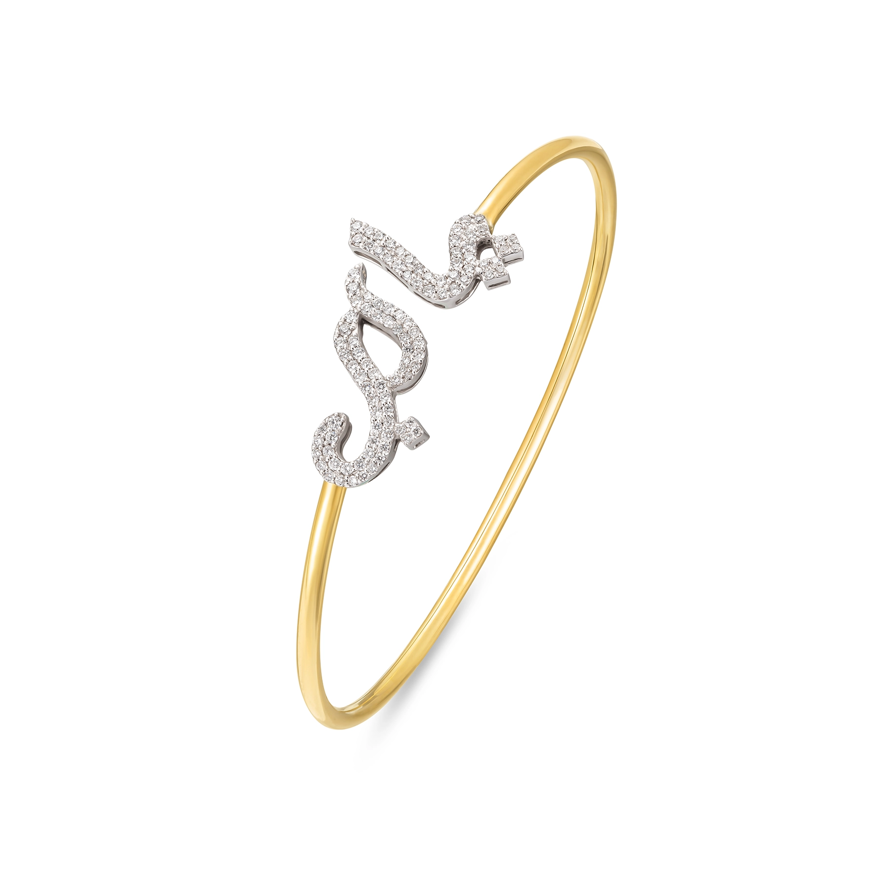 CALLIGRAPHY DIAMOND PAVE BANGLE