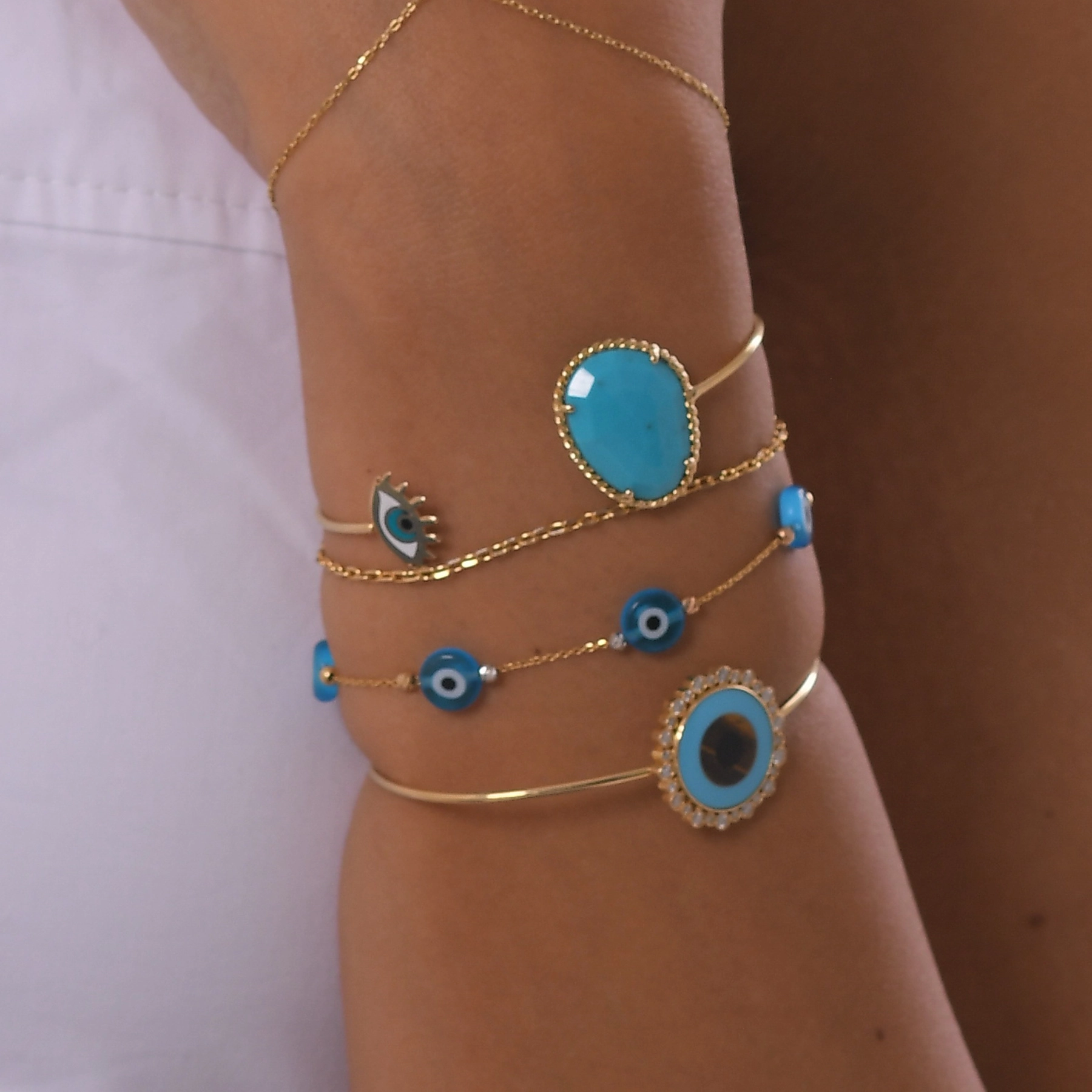 ROUND EVIL EYE BRACELET - Image 2