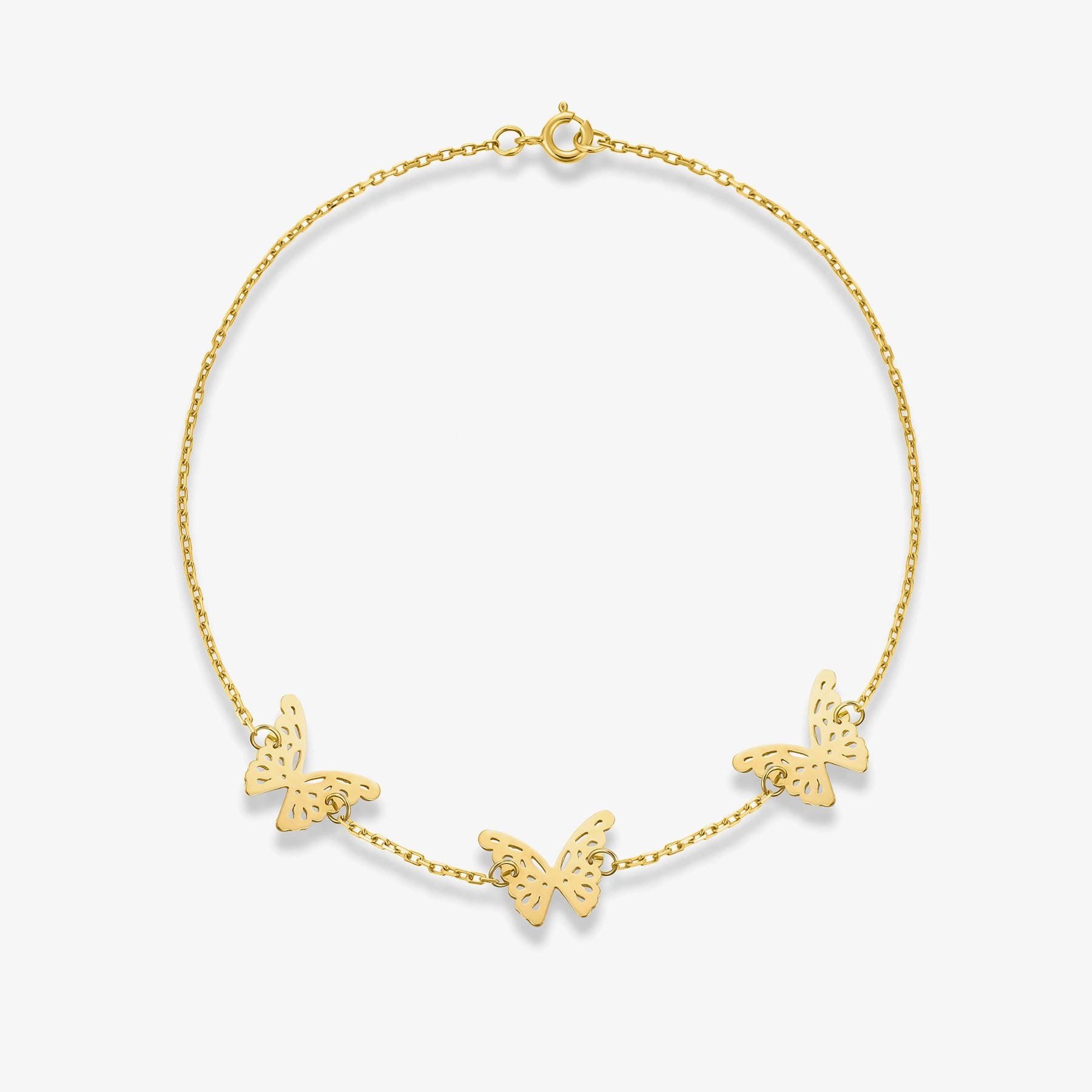 THREE BUTTERFLIES GOLD BRACELET - Image 2