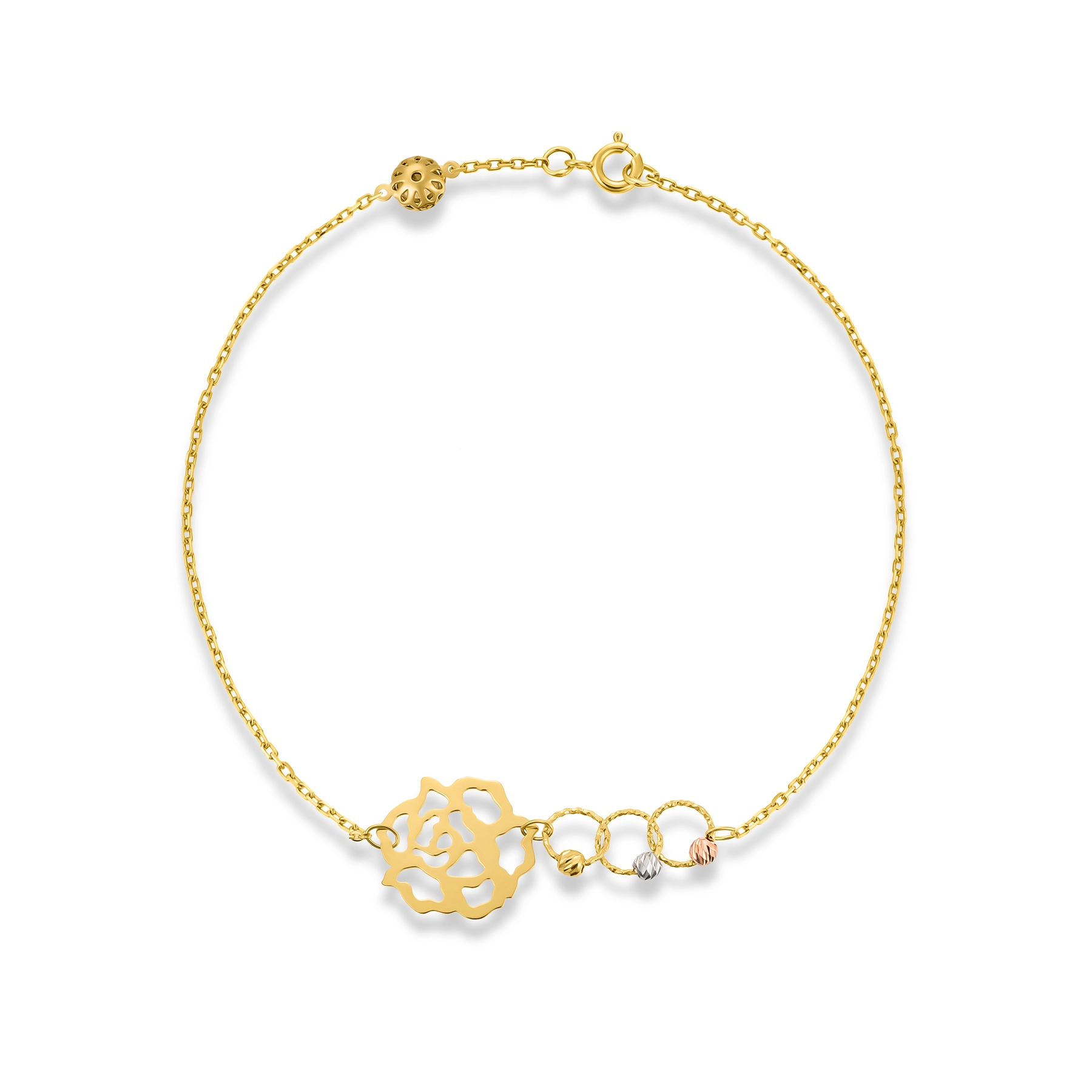 GOLD ROSE CHARM BRACELET