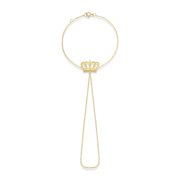 GOLD CROWN HAND CHAIN - Nora 24 Jewelry