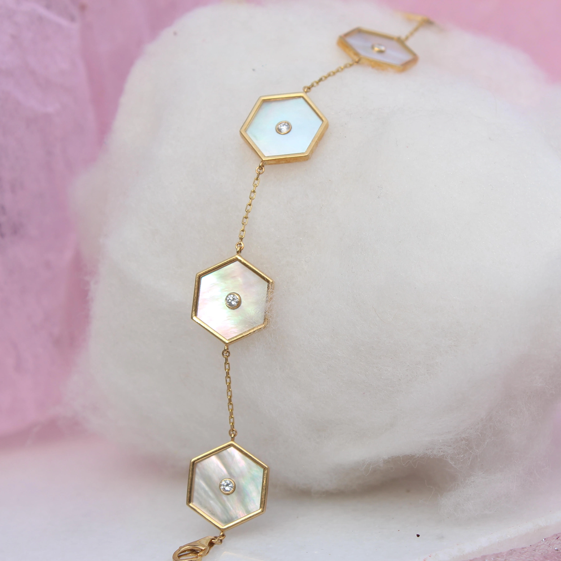 HONEYCOMB MOTHER PEARL BRACELET - Image 2