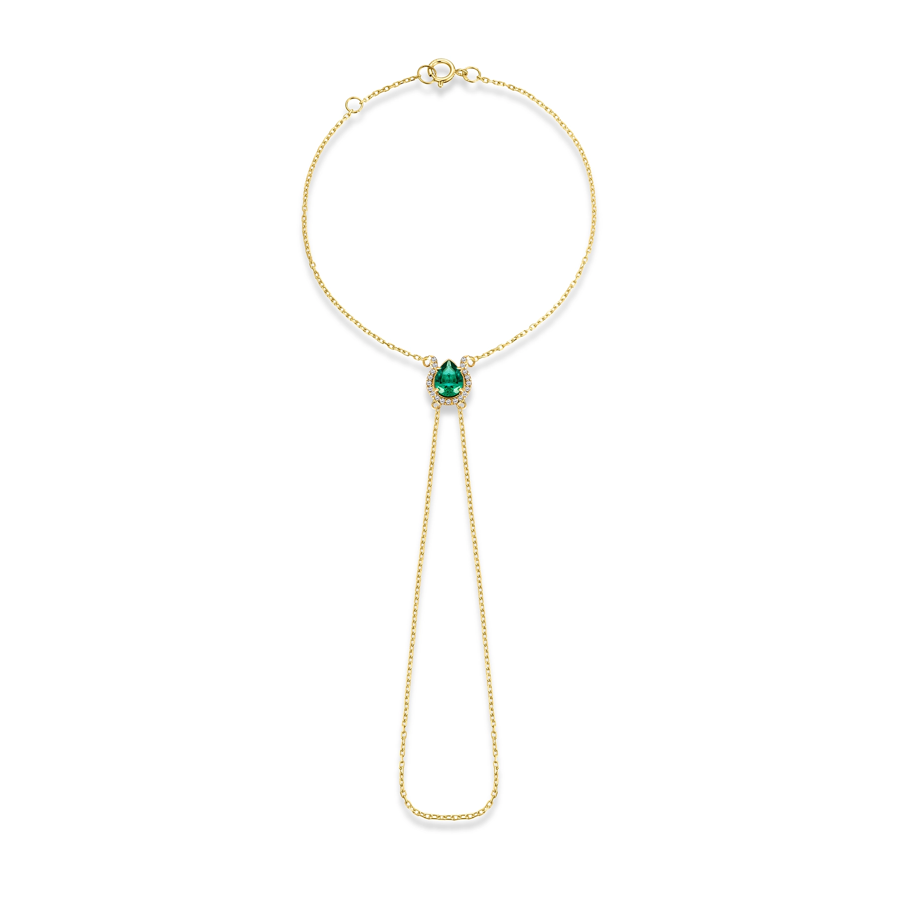 Emerald and Diamond Lotus Bracelet