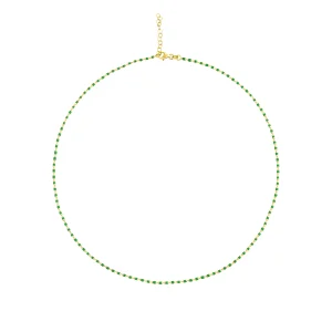 Green Enamel Gold Chain