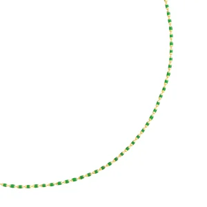 Alternative view of Green Enamel Gold Chain