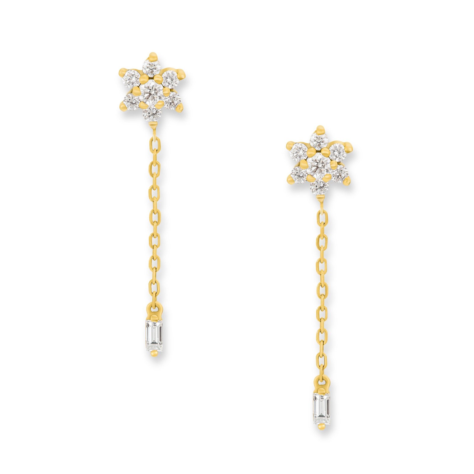 Diamond Flower Stud Chained