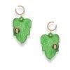 Jade Leaf & Ladybug Earrings
