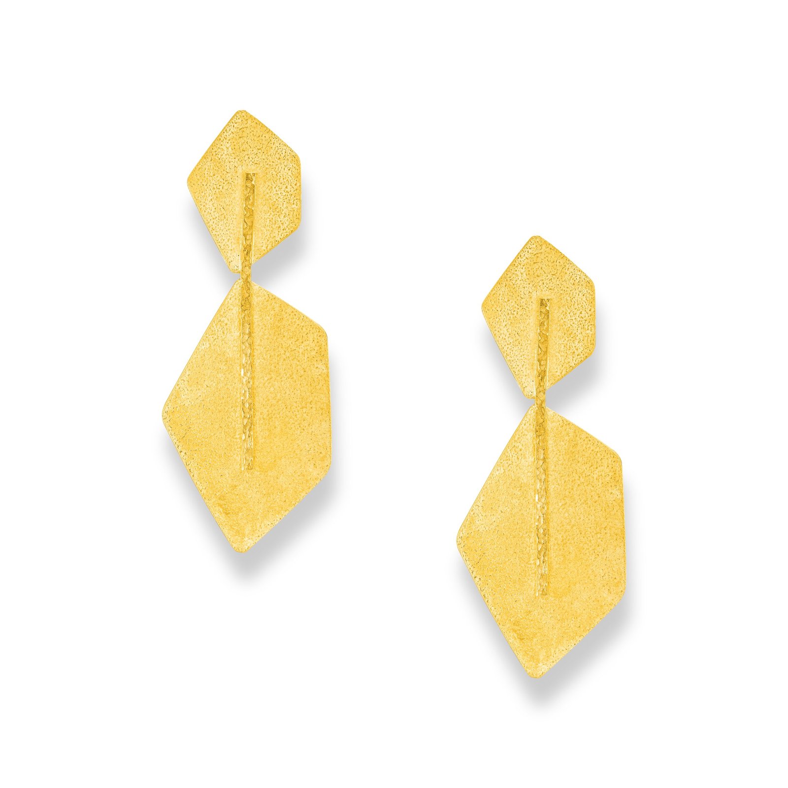 Sculpted 21K Gold Geometric Earrings