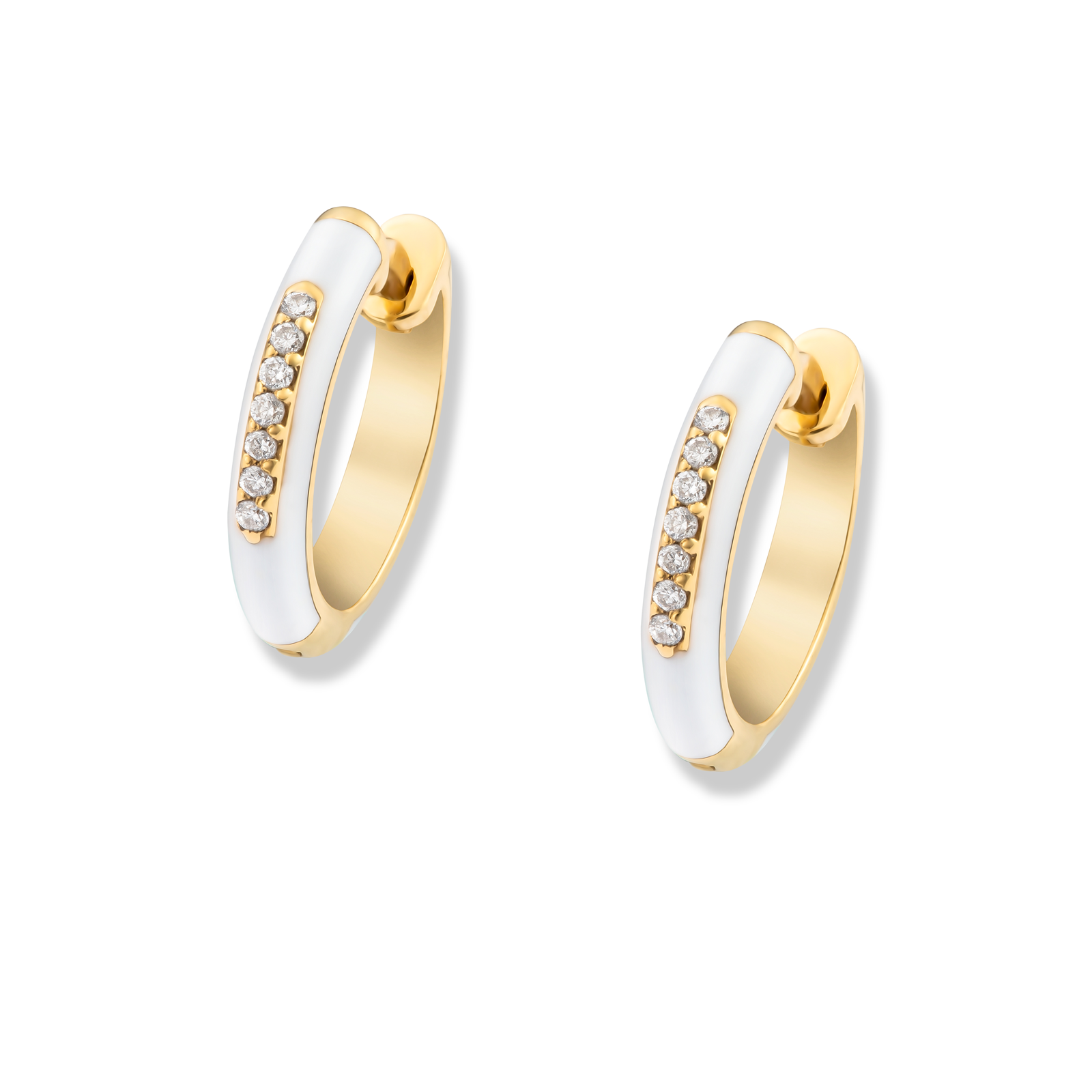 Classic Enamel Gold Hoops