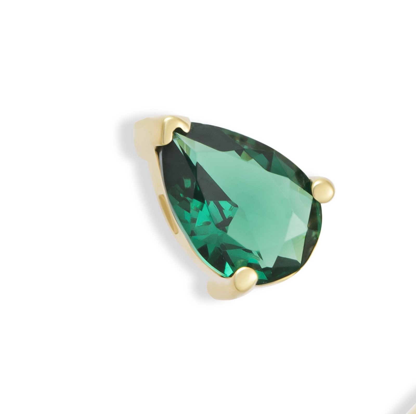 Emerald Gold Stud Earring