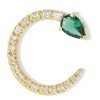 Emerald Diamond Crescent Earring