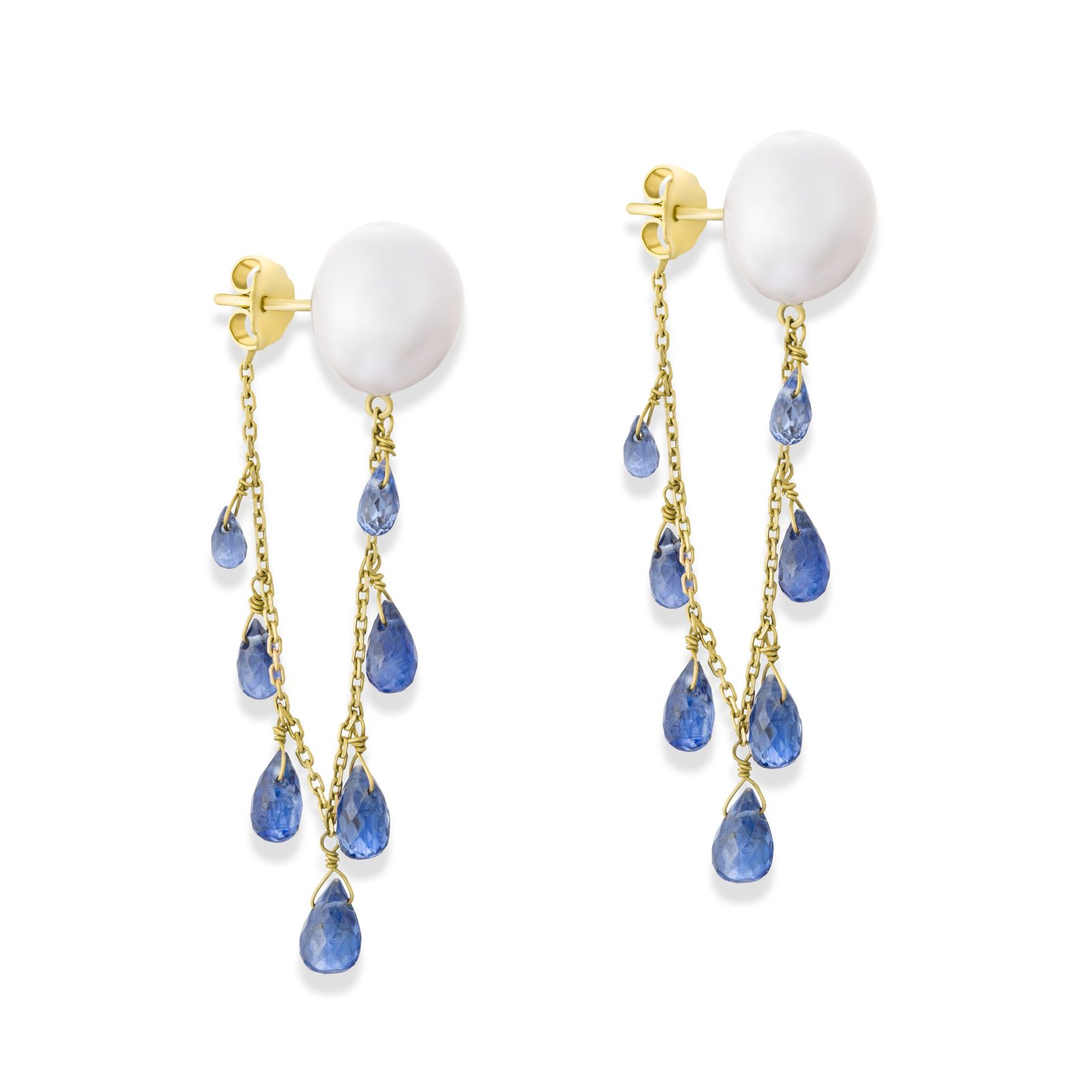 Kyanite Drop Chain Earrings