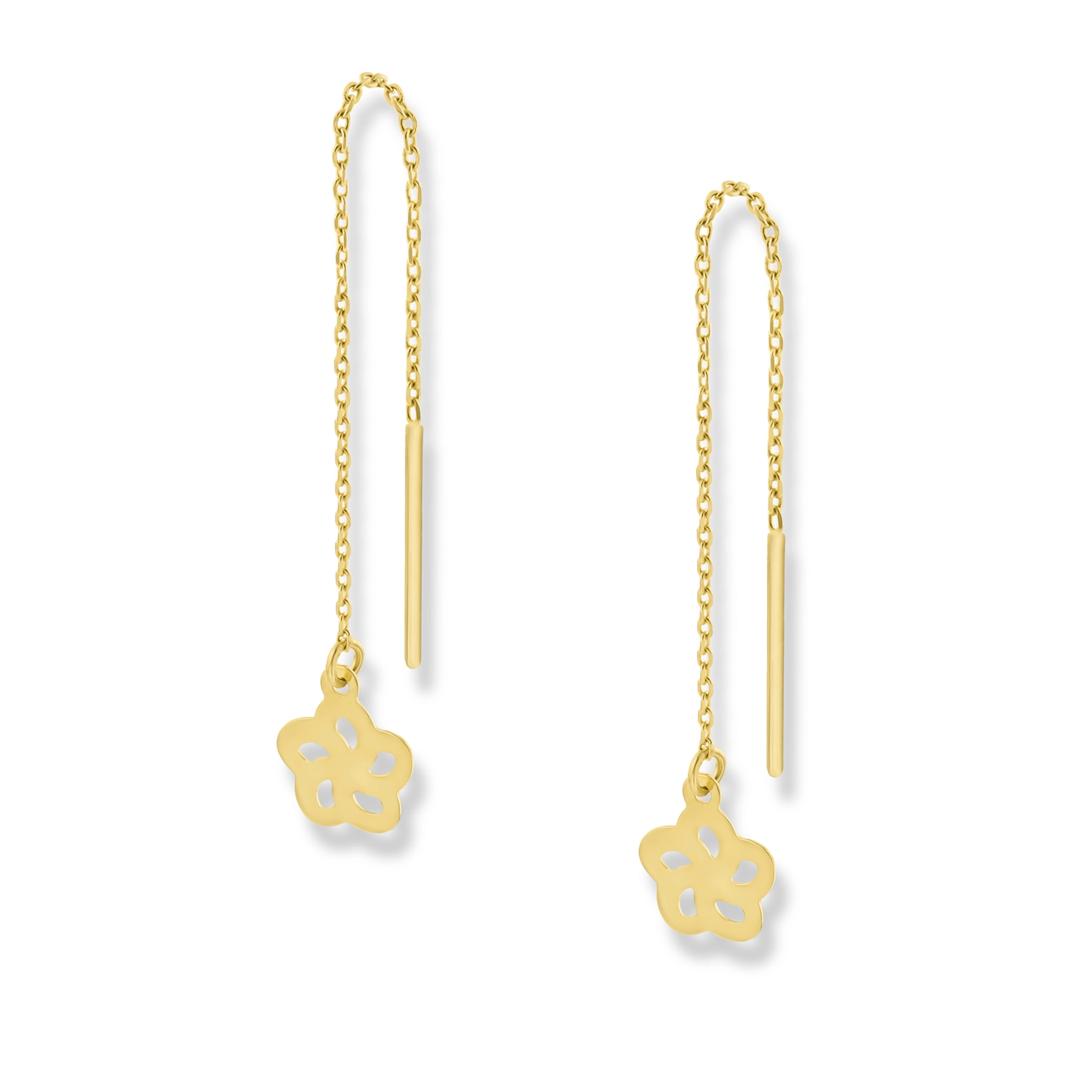 OPEN FLOWER CHAIN EARRING