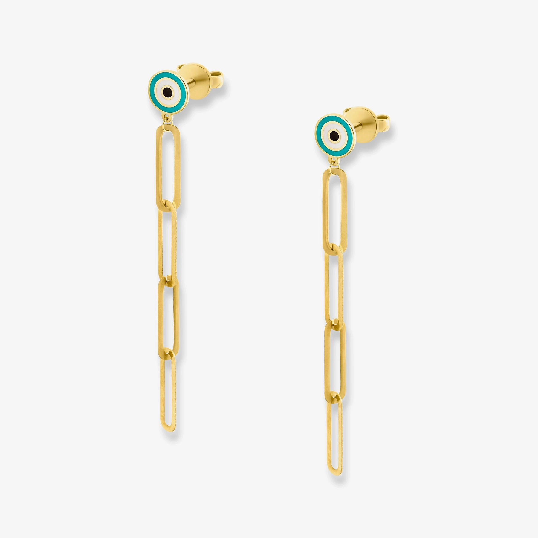 EVIL EYE CHAIN EARRINGS - Image 2