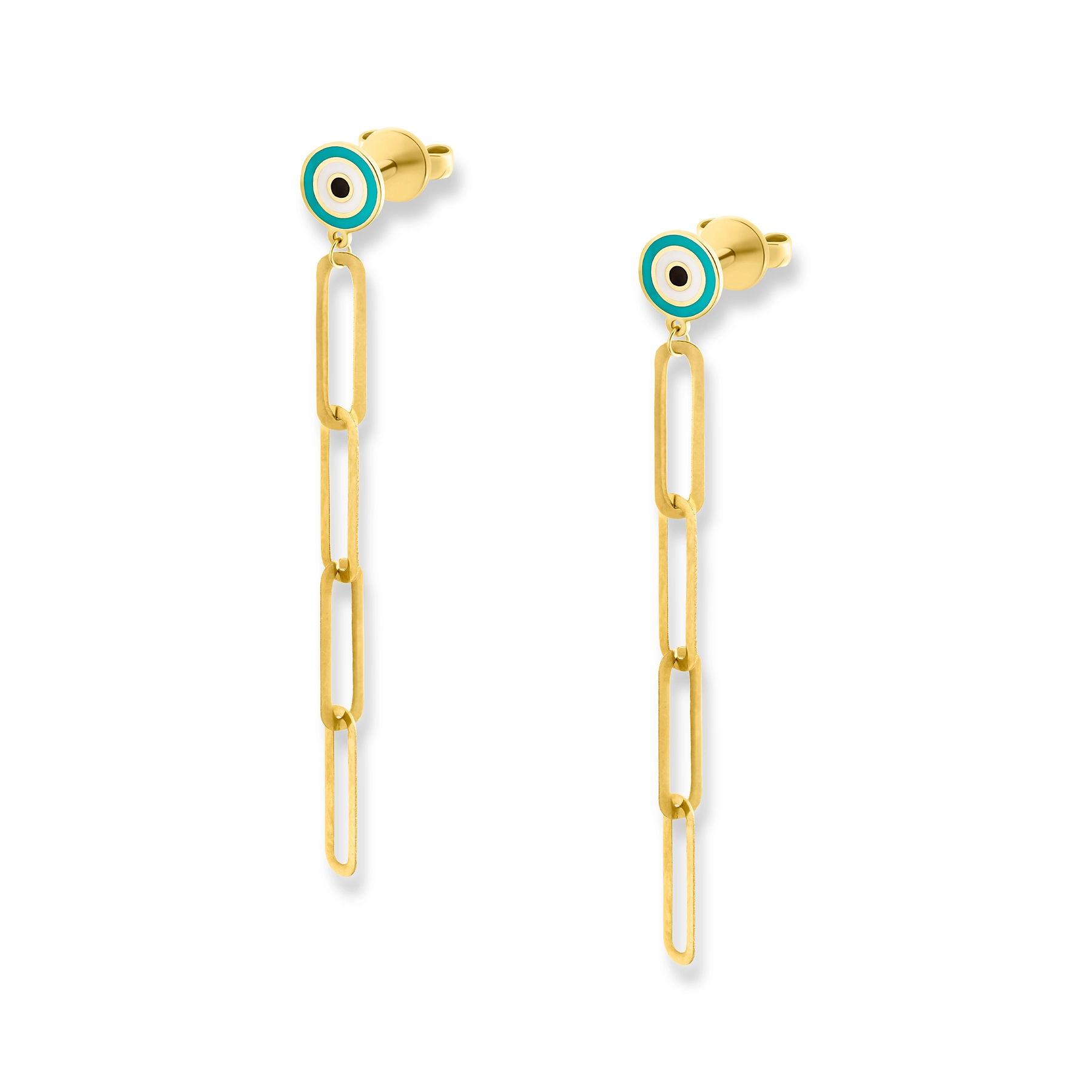 EVIL EYE CHAIN EARRINGS