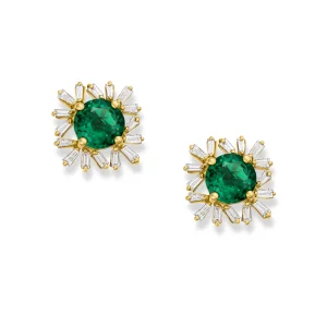 EMERALD DIAMOND BAGUETTE STUD