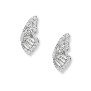 Alternative view of HALF BUTTERFLY DIAMOND STUD
