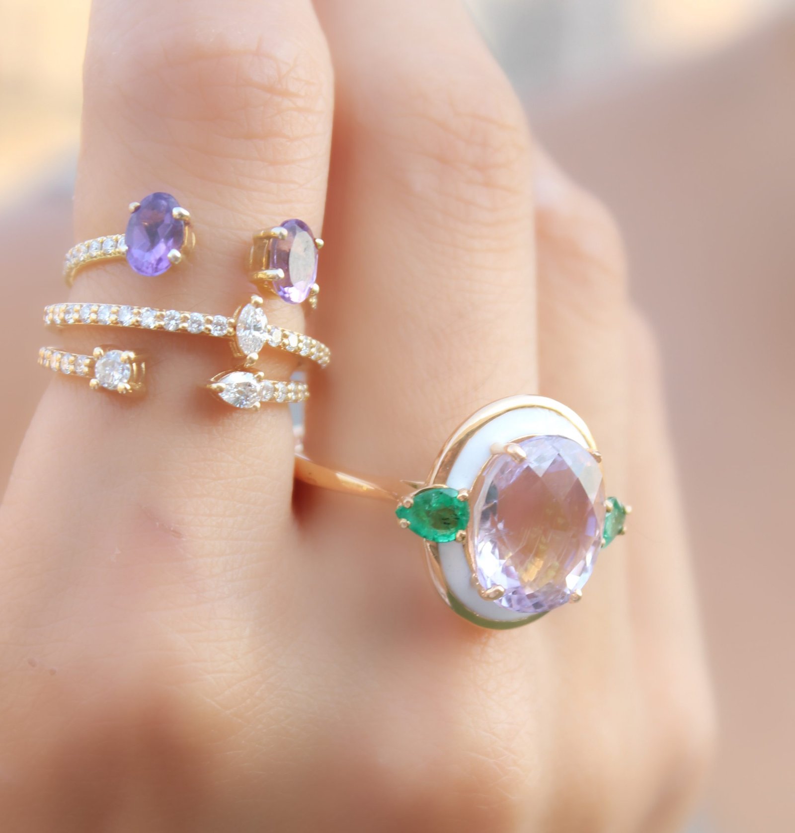 OVAL LILAC OPEN DIAMOND RING - Image 3