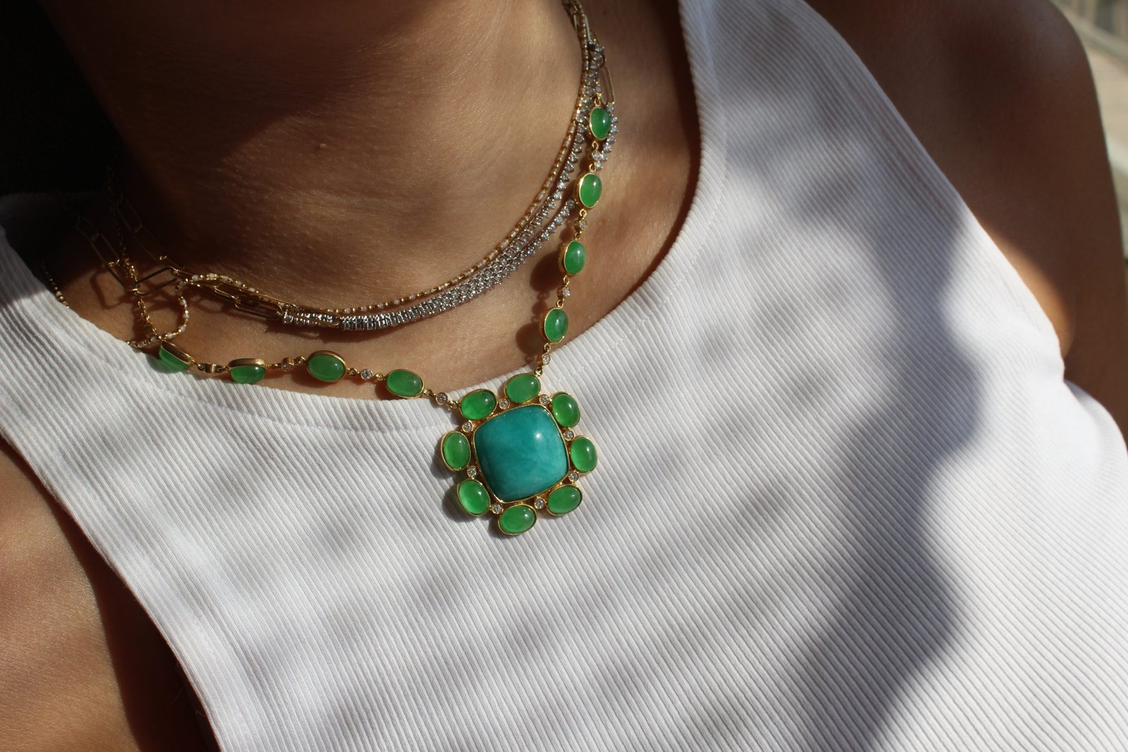 Green and Blue Drama Necklace - Image 2