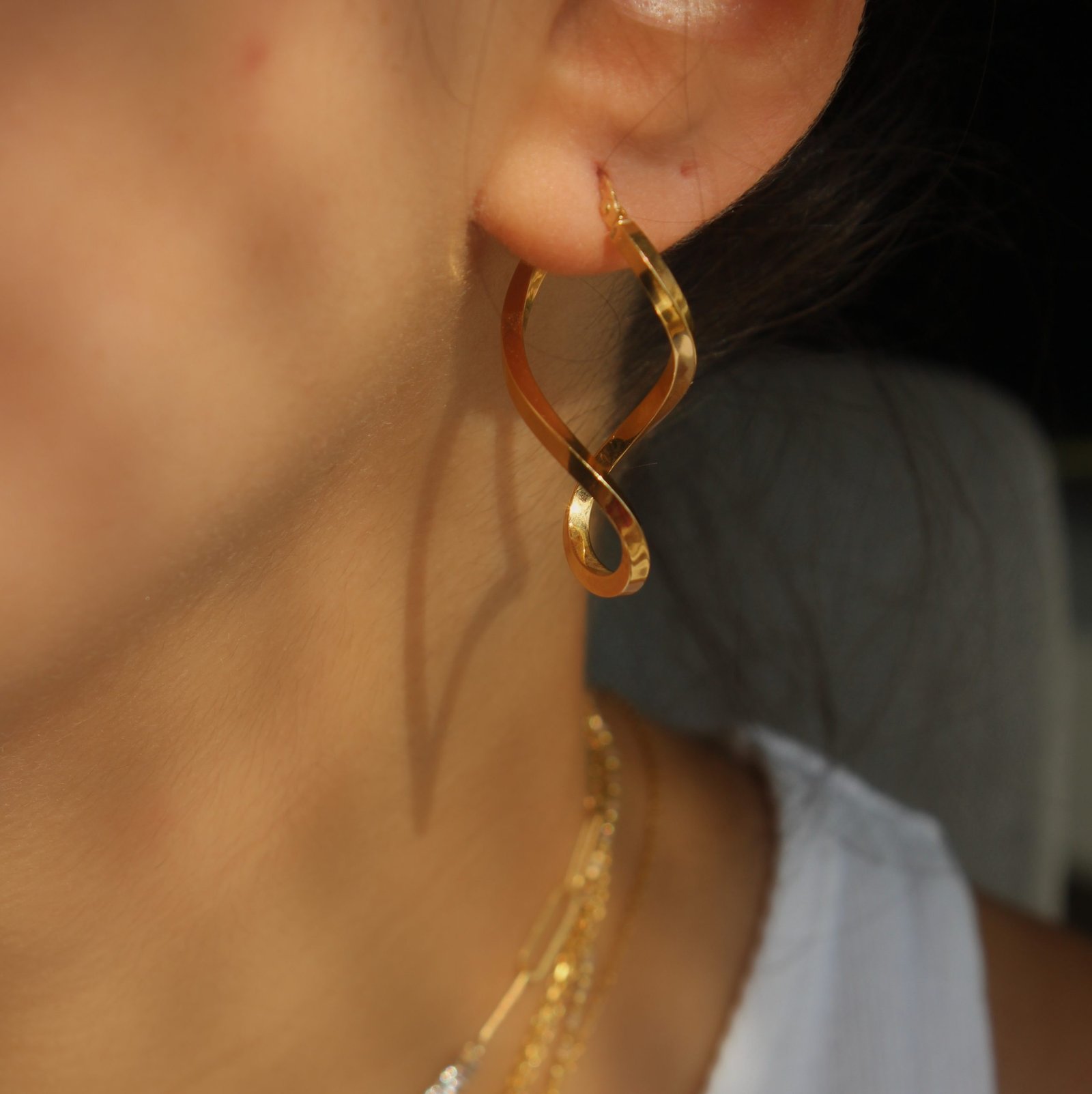 Infinity Gold Hoop Earrings - Image 2