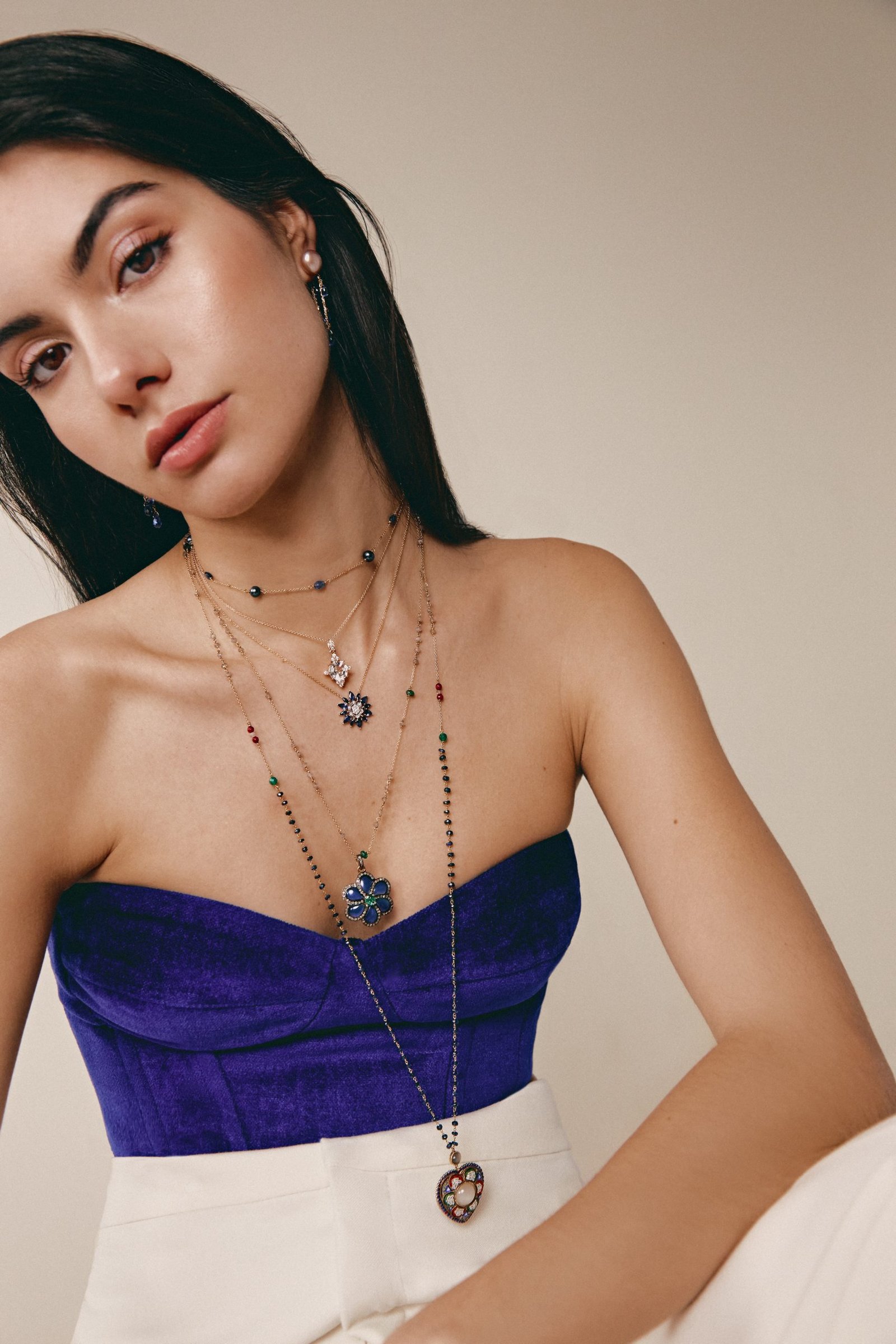 Diamond & White Quartz Necklace - Image 2