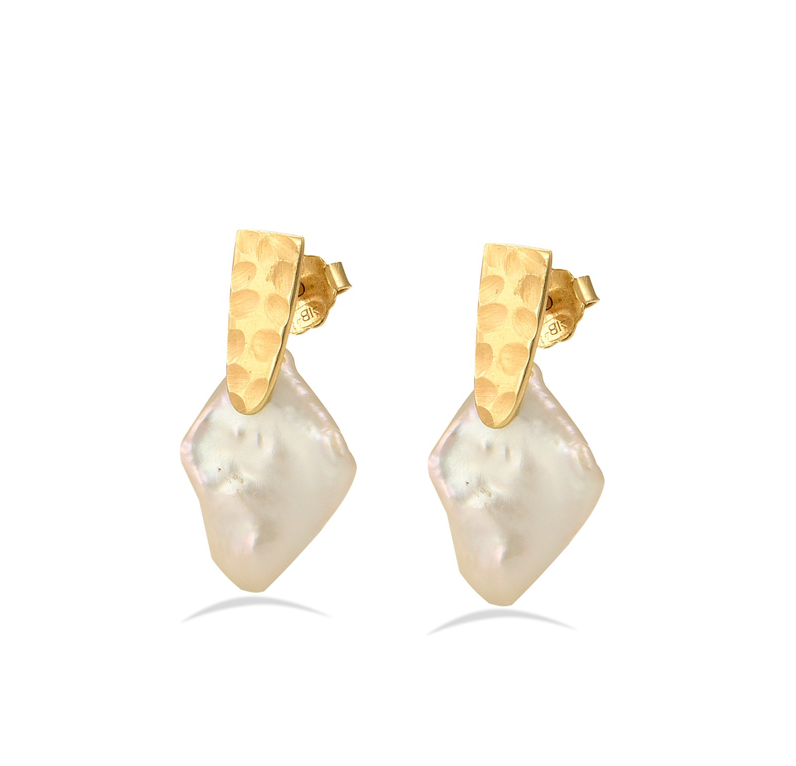 Gold Baroque Pearl Earrings