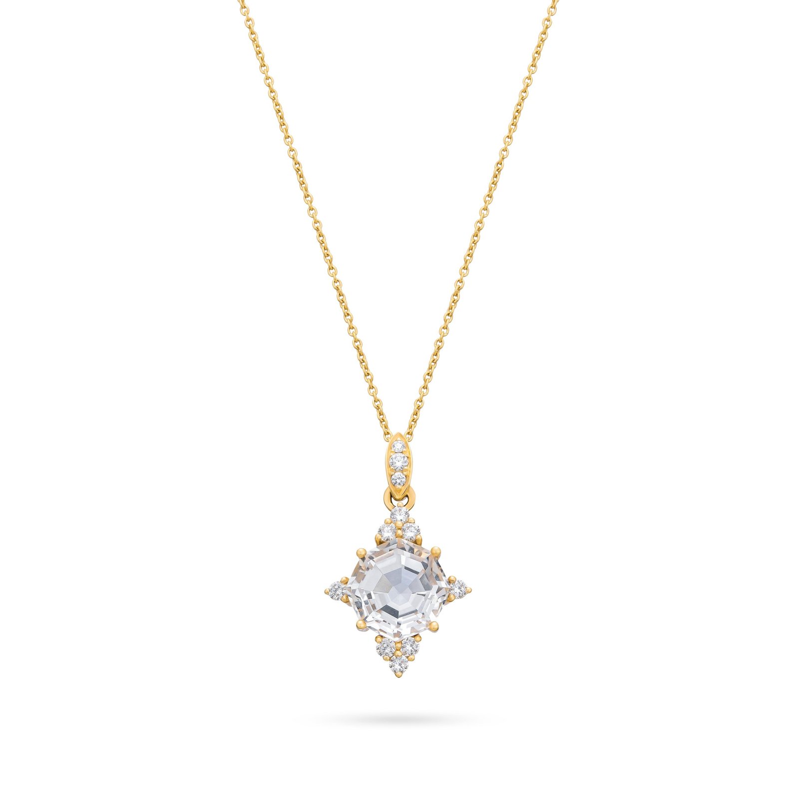 Diamond & White Quartz Necklace