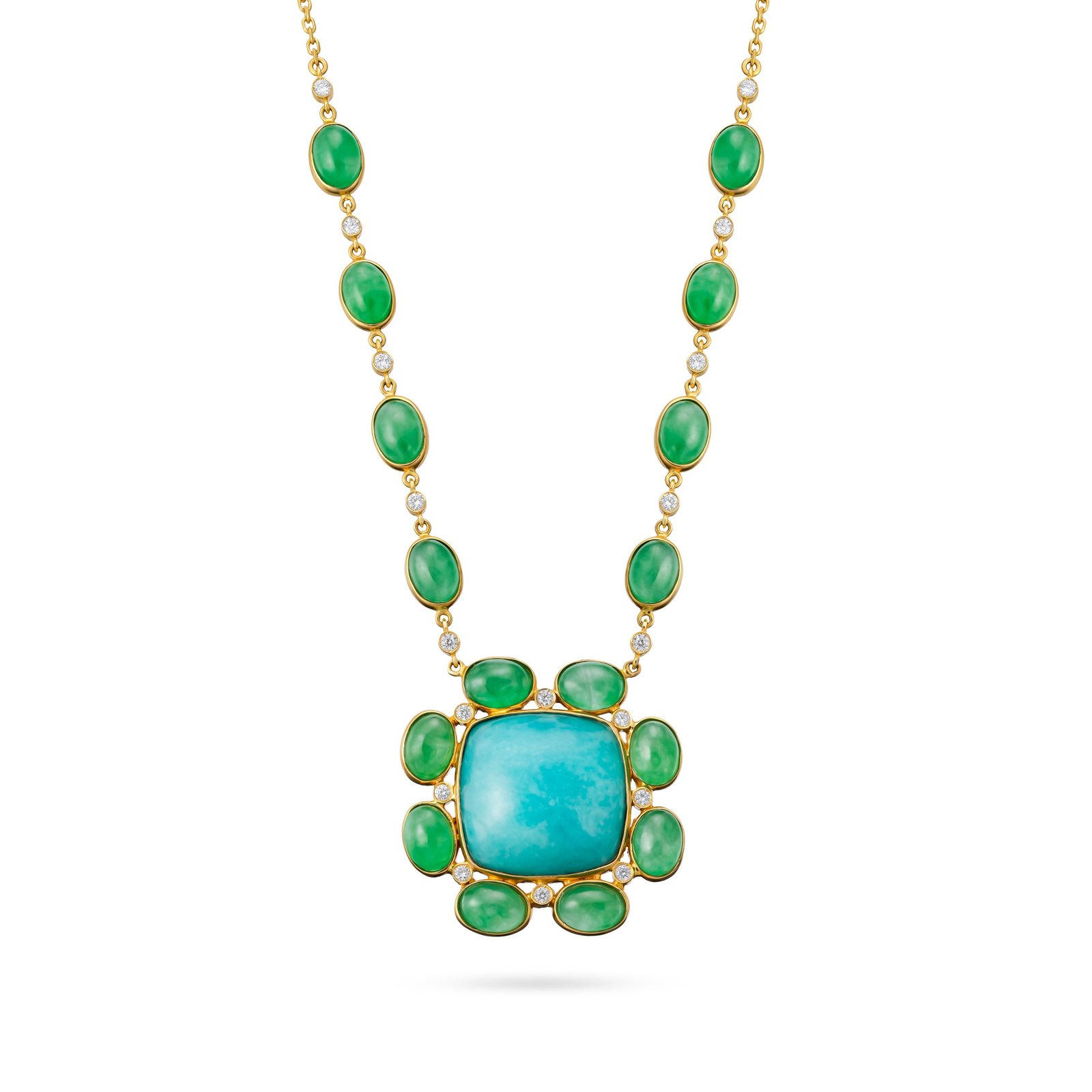 Green and Blue Drama Necklace