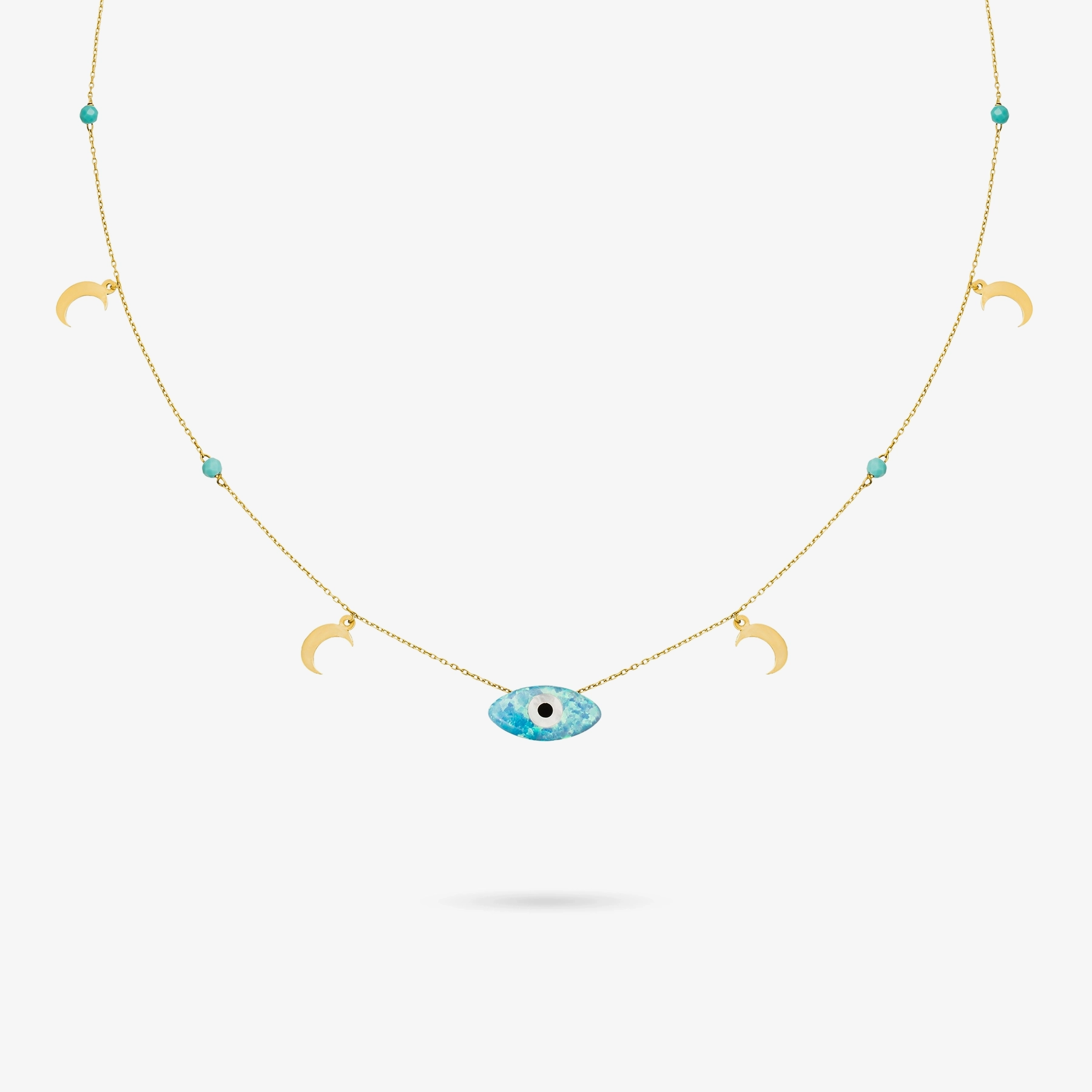 BLUE OPAL EVIL EYE NECKLACE - Image 2