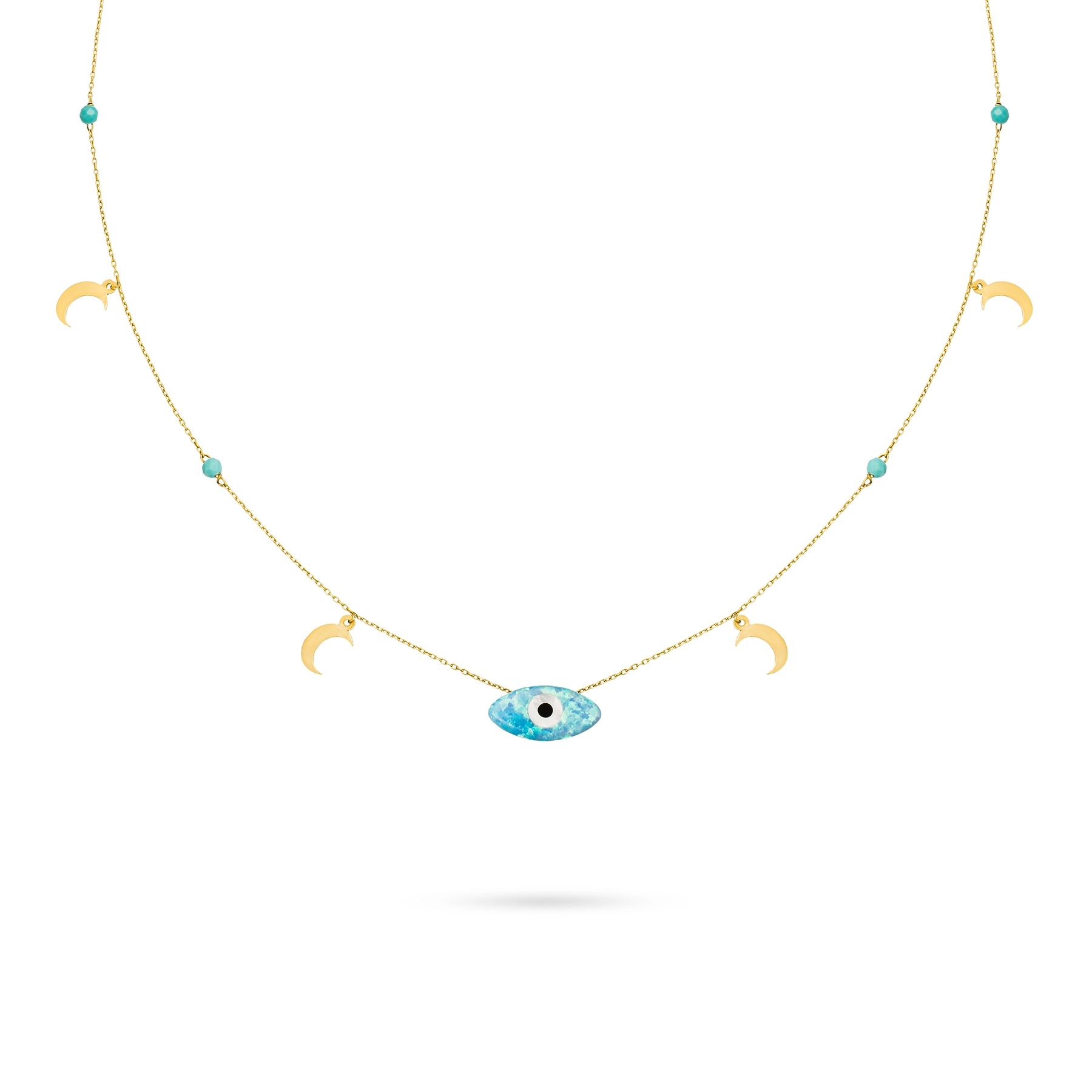BLUE OPAL EVIL EYE NECKLACE