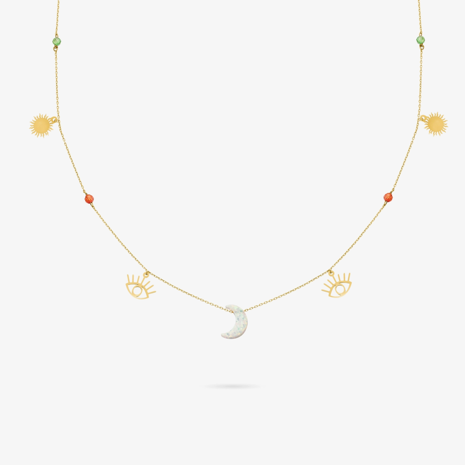 MOON EMBELLISHED GOLD PENDANT - Image 2