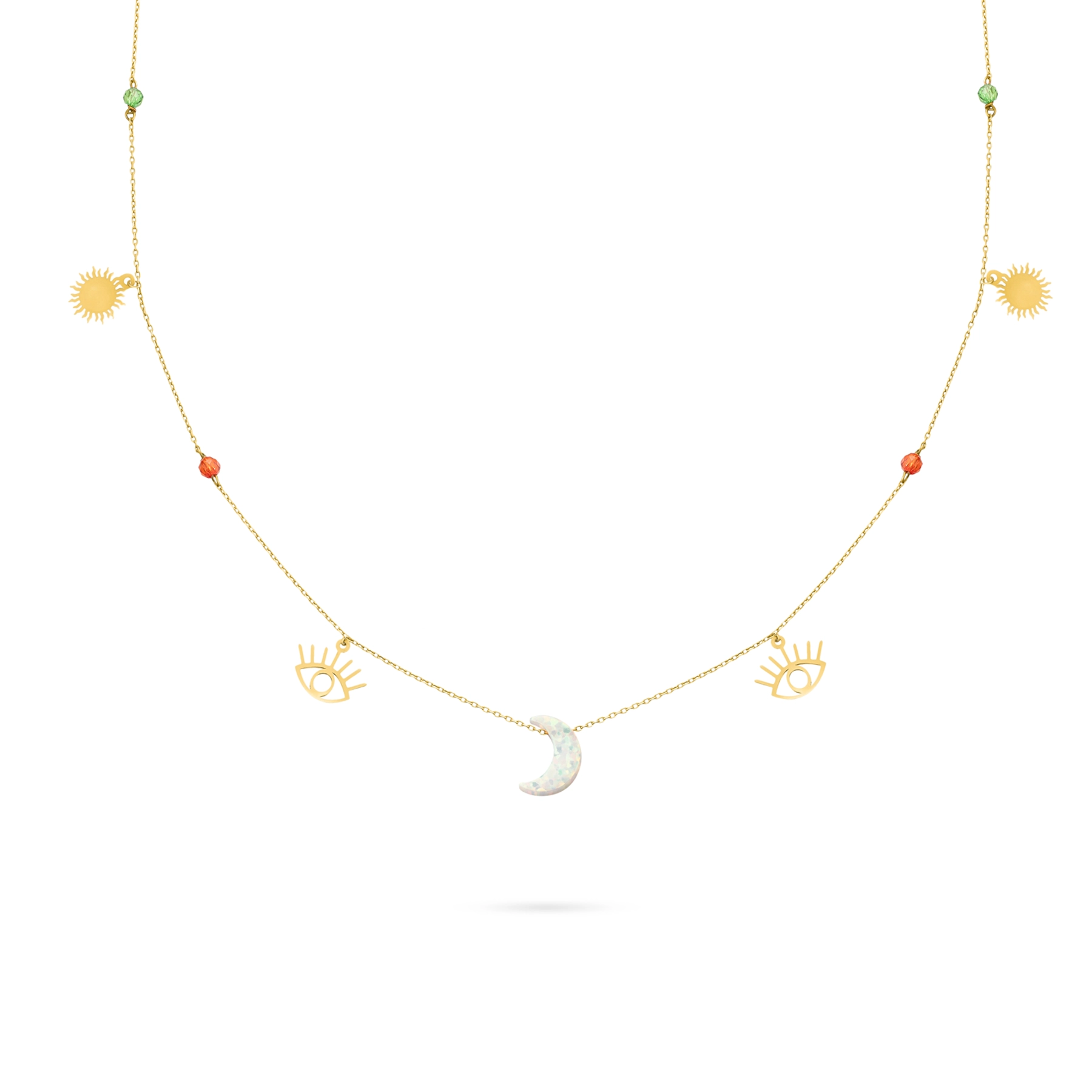 MOON EMBELLISHED GOLD PENDANT