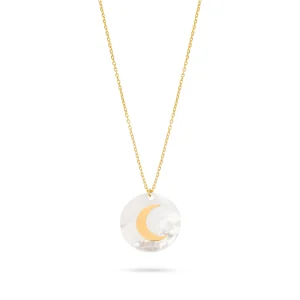 GOLD MOON MOTHER PEARL PENDANT