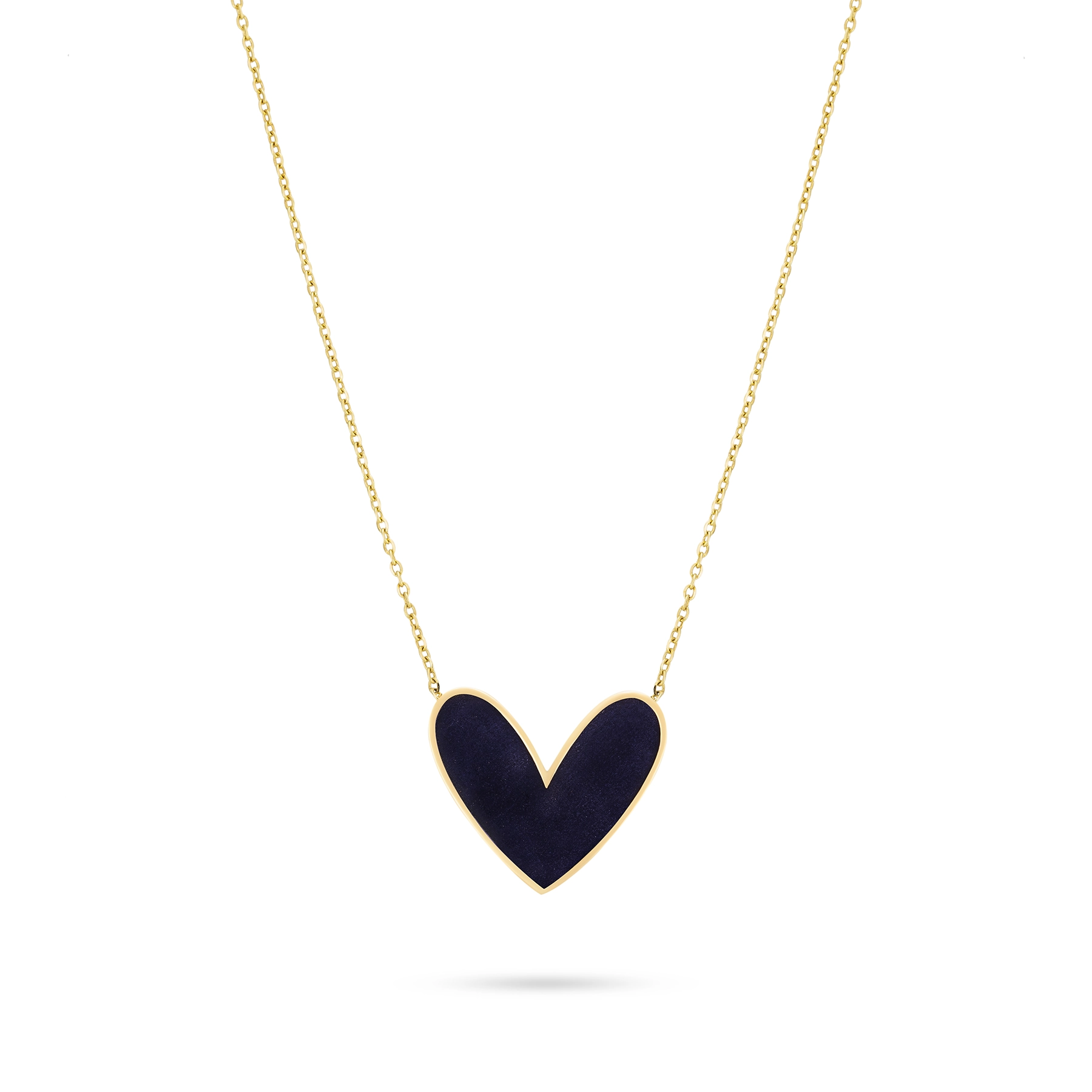 BLUE ENAMEL HEART NECKLACE