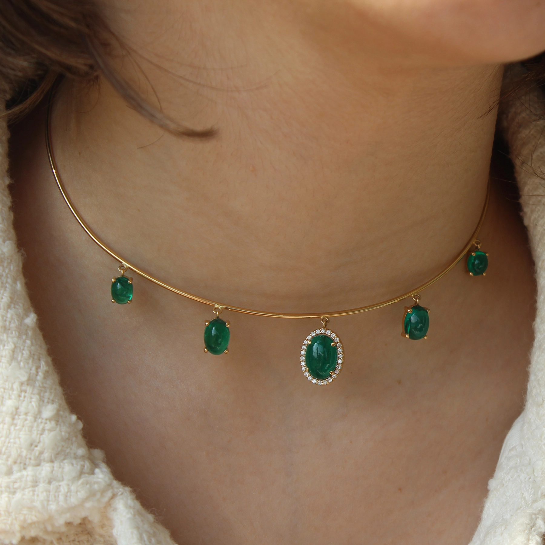 DIAMOND EMERALD CHOKER - Image 2