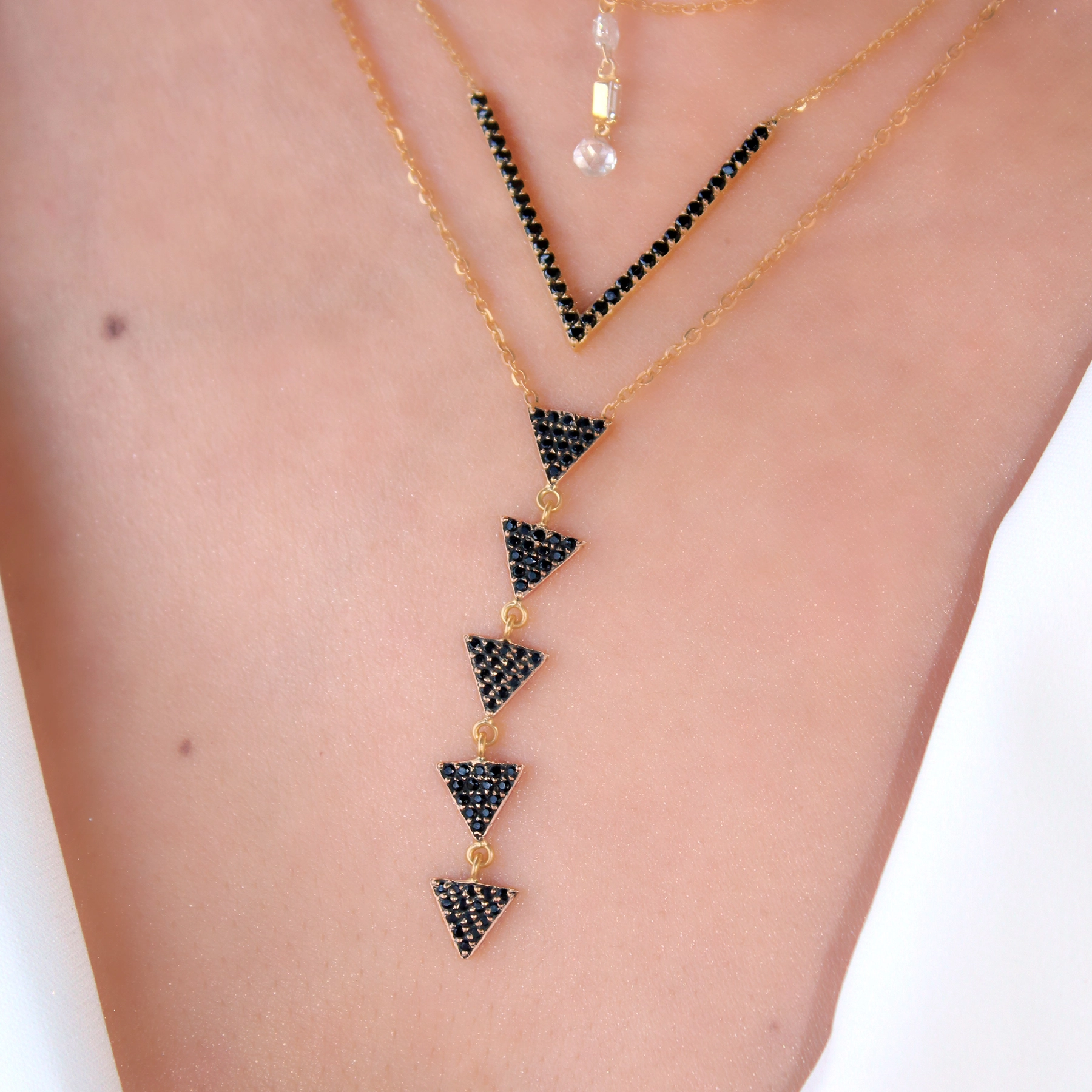 BLACK TOPAZ DROP NECKLACE - Image 2