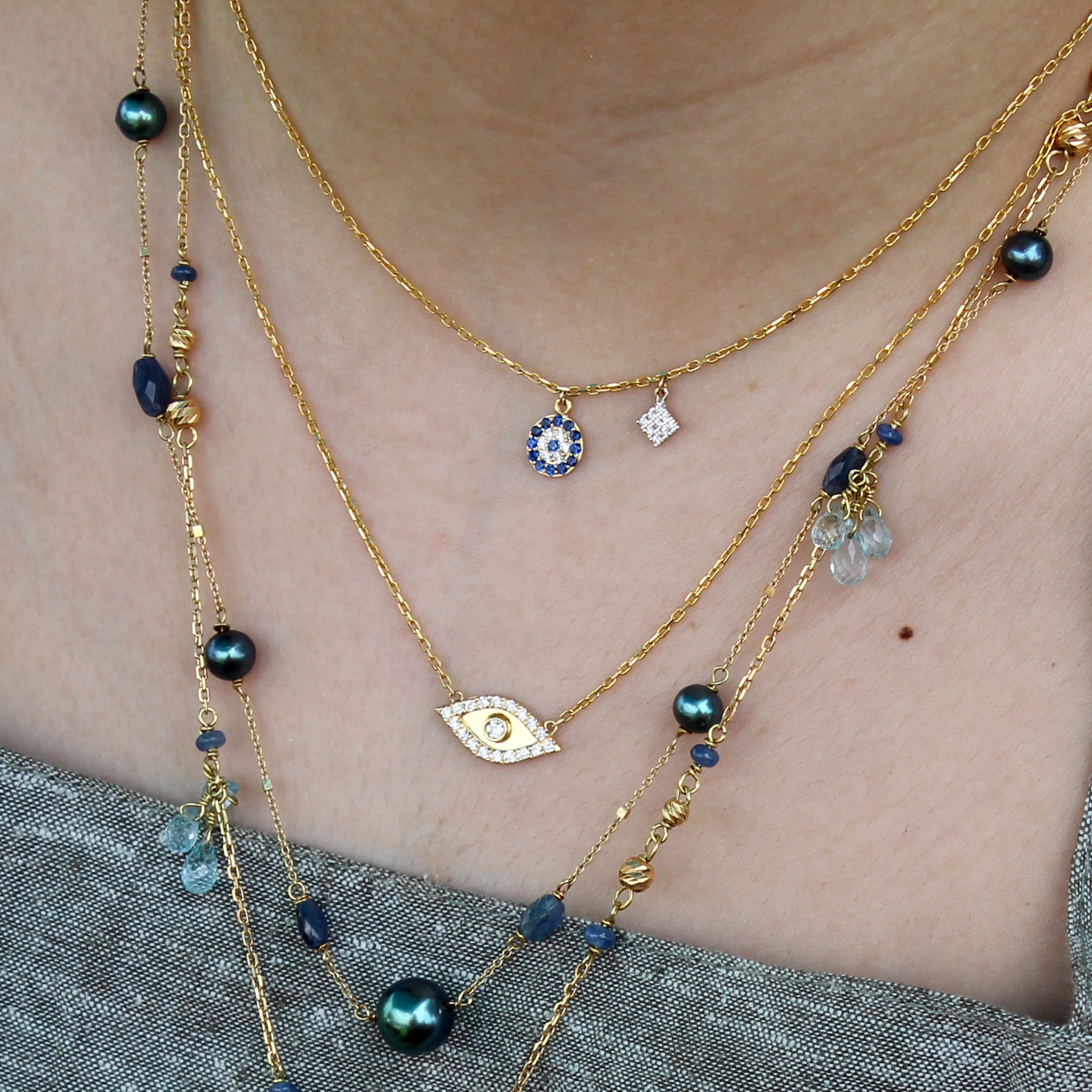 DAINTY DIAMOND EYE NECKLACE - Image 3