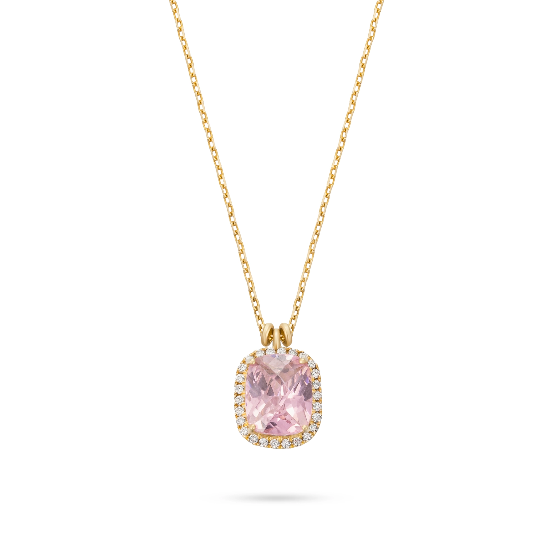 PINK MORGANITE DIAMOND NECKLACE