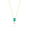 TOURMALINE DIAMOND DROP NECKLACE