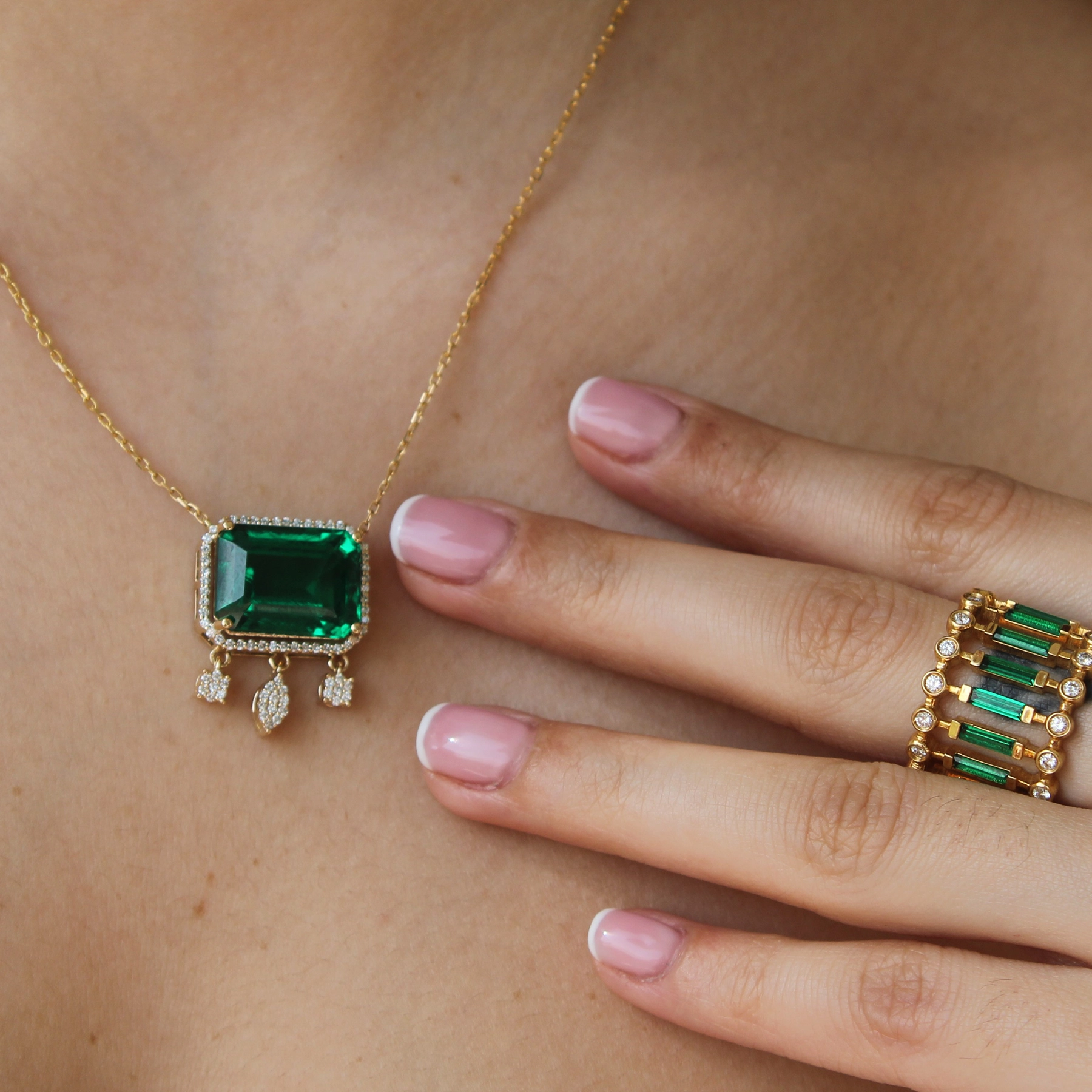 TOURMALINE DIAMOND DROP NECKLACE - Image 3