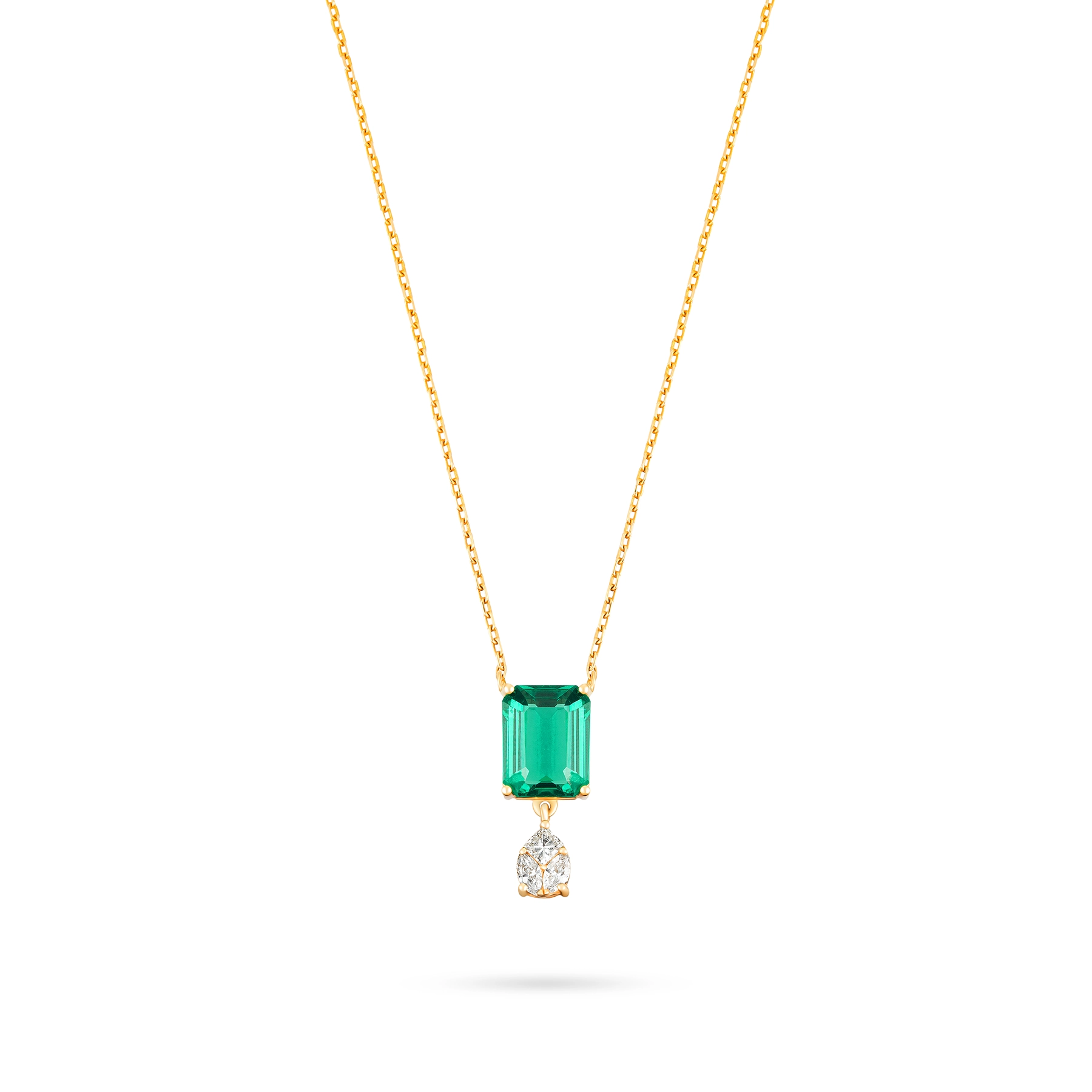 TOURMALINE DIAMOND DROP NECKLACE