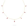 Charm Necklace with Ruby and Diamond
