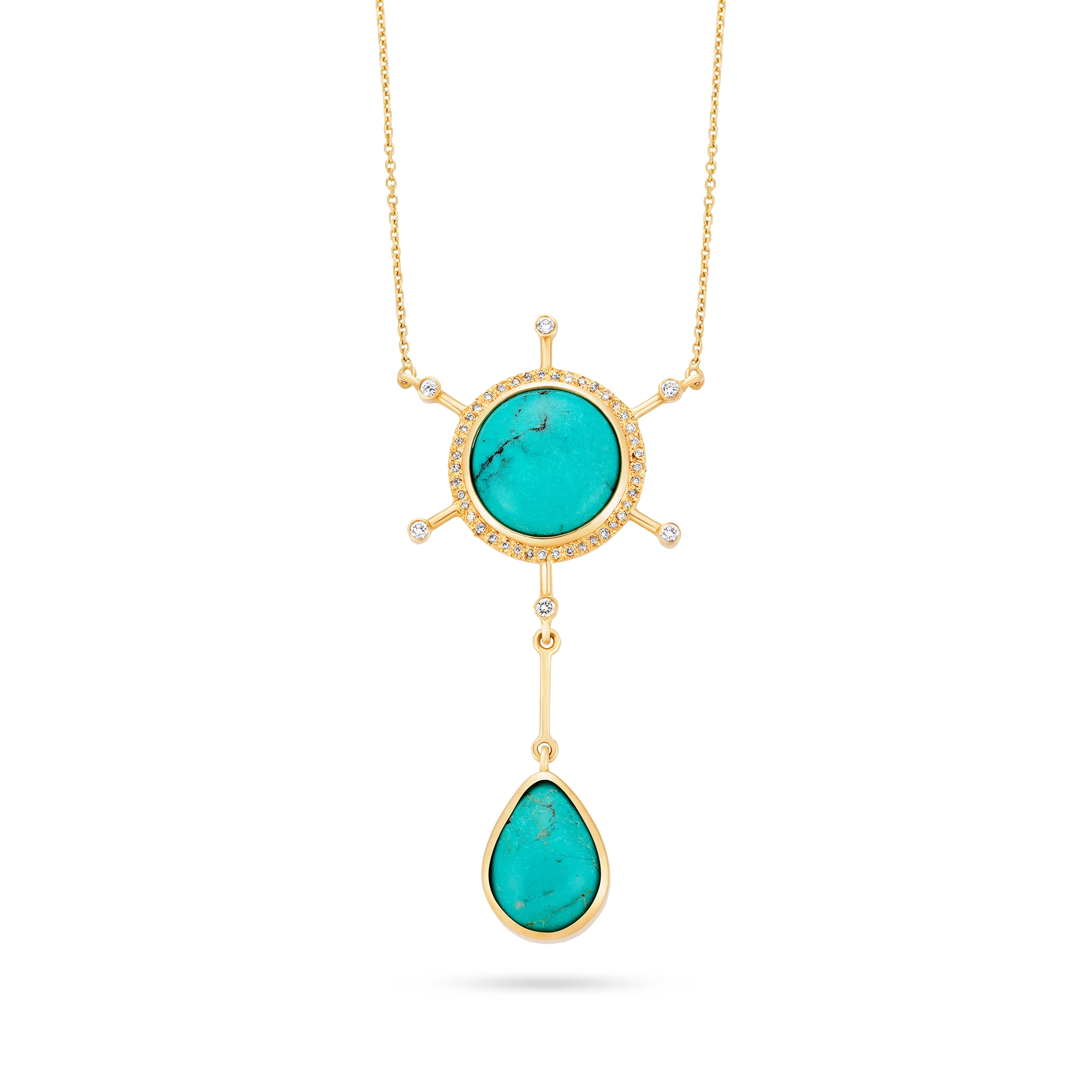 TURQUOISE SUN SHAPE NECKLACE