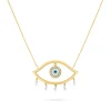 EVIL EYE FLOATING DIAMOND NECKLACE